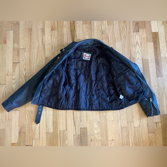 Route 66 Biker Leather Jacket Size 44 - Picture 2 of 3